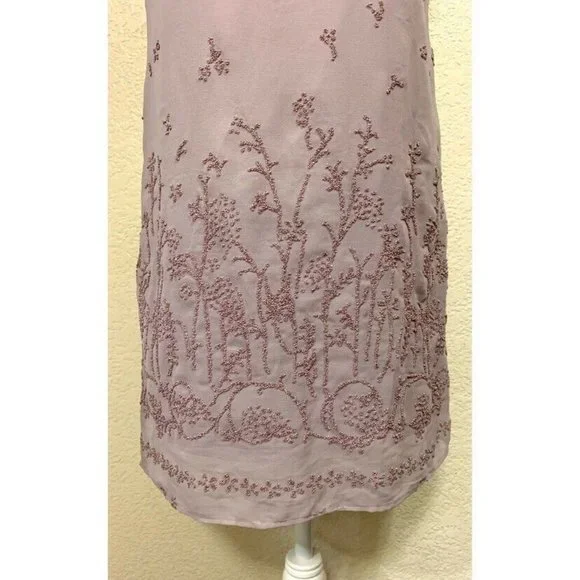 J.R. Nites by Caliendo Vintage 90s Lilac Purple Beaded Shift Dress - Picture 3 of 6